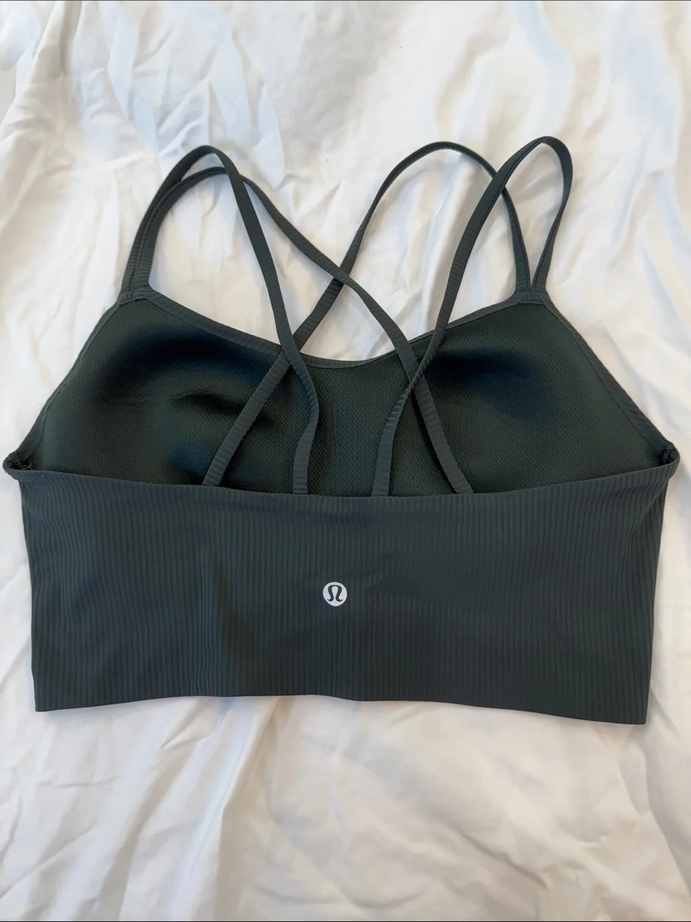 lululemon athletica Black Ribbed Strappy Sports Bra